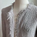 IRO Shavani Jacket Blazer Women’s 38 Tweed Gray Open Front Fringe Photo 1