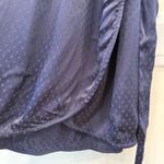 Aritzia Wilfred  Callie Satin Wrap Mini Dress Navy Polka Dot Size XS NWT Photo 7
