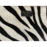 Paule Ka Zebra Print Pony Hair Clutch Purse Pouch Black Photo 2