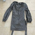 Cotton Bleu Black/White Gingham Dress Sz Small Black Photo 0