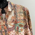 Johnny Was NWOT  cotton Multicolor Floral Tunic Top Button-Down Shirt Blouse Sz M Photo 4