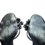 Prada Sandals Womens Size 35.5 Silver Strappy Jeweled Flower Ankle Strap Italy Photo 8