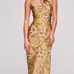 Stone Cold Fox 1 XS Dress Midi Peony Pure Silk print Temptation Gown Women's Photo 0