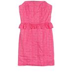 Lilly Pulitzer  - Hot Pink Gingham Strapless Bodycon Dress w/ Ruffles Size 0 Photo 12