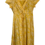 Eddie Bauer  100% Cotton Yellow Paisley Fit & Flare Dress Boho Sz S Photo 0