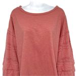 Anthropologie Umgee Tiered Eyelet Balloon Sleeve Long Sleeve Blouse Top Dusty Pink Small Photo 2