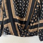 Free People  Little Secrets Scarf Print Button Up Shirt Blouse Size Small Photo 7