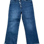 Risen Jeans Womens 11 30 Blue Denim Cropped Flare Button Fly Crossover High Rise Photo 0