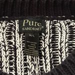 Pure Brand Black White English Handmade Cotton Cardigan Sweater Medium Large Photo 10