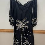 Farm Rio EUC Beaded Jungle Black Midi Dress Size Small Retails $398 Photo 2