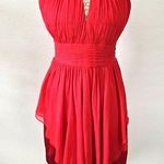Hoagland New York Red Silk Halter Dress Crystal Beaded Dress size 12 Photo 0