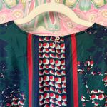 Vilagallo Green red Print silk long sleeve midi dress Size 42 Photo 3