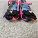 Frances Valentine Pink Mary Jane Block Heel Shoes Size 7B Flower Embellished Photo 2