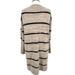 HYFVE Striped Long Textured Cardigan Sweater Beige Black Size Medium Photo 6