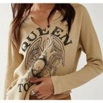 Daydreamer  New Queen Thermal XS Khaki Taupe Long Sleeve Top Photo 0