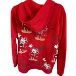 Disney  Mickey Mouse Hoodie Zip Up Red Graphic‎ Print Adult Size Large Photo 2