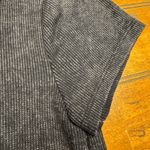 Women's Ribbed Knit T Shirt Size XL Gray Short Sleeve Photo 3