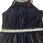 Jodi Kristopher  Navy Tulle Jeweled Mini Dress Size 3 Photo 2