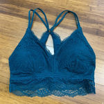 Maurice's Lace Bralette Womens Size Small Teal Green Lined Padded Strappy Back Photo 0