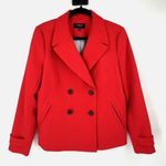 Talbots Women's Petite Notch Lapel Double Breasted Red Blazer Jacket Size 14P Photo 0