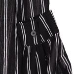 Savannah Jane Button Front Long Sleeve Tunic Dress Black White Small NEW Photo 6