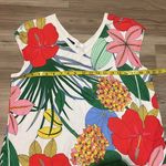 Talbots Women's V-Neck Sweater cap sleeved Multicolor Tropical Print Size LP Tie Photo 3