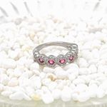 Garnet Rhinestone Cocktail Ring Silver Photo 2