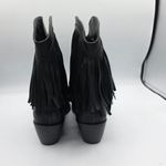 Women's Fringe Boots Western Cowgirl Cowboy Concert Rodeo Size 6 Black Man Made Photo 4