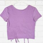 SO  Women's Lavender Short Sleeve Top w/Corset & Ruched Front‎ Size M Photo 9