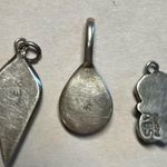 Vtg Native American Turquoise Spiny Oyster Coral Blue Lapis Sterling Pendent Lot Silver Photo 15