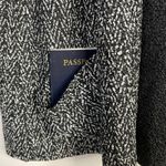 Chico's Lightweight Crinkle Open Jacket Blazer Black White Herringbone 2 L 12 Photo 3