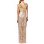 Badgley Mischka  Glitz Sequin Gown in Blush 14 Womens Long Dress Formal Maxi Photo 4