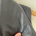 Vince Leather Linen Moto Biker Vest Women's Black Photo 7