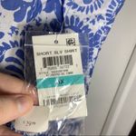 Karen Scott NWT  Blue Print Ombré Short Sleeve Button Up Blouse 0X Photo 2