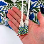 Joie  Tropical Floral Print Linen Blend Shorts Beaded Drawstring Pockets Size 8 Photo 2