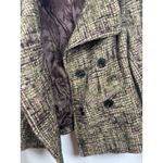 ZARA Woman Size 12 Tweed Plaid Blazer Jacket Green Brown Wool Blend Button Front Photo 7