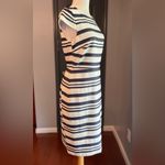 J. Crew Double Navy Stripe Cap Sleeve Sheath Suiting Office Executive Dress Blue Size 2 Photo 2