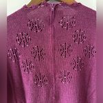 Vintage Chu Chi knit sweater purple sparkle glitter mauve 3/4 sleeve fall long Size 10 Photo 11
