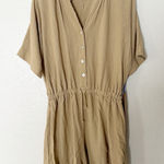 Oh My Gauze Romper Cotton Gauze Jumpsuit Tan Adjustable‎ Drawstring Size 2 NEW Size L Photo 0
