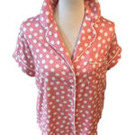 Kate Spade Pretty In Pink Clouds Soft Cozy Warm Button Down Women’s Pajama Top Photo 0