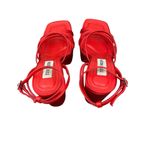 Steve Madden Gutsy Platform Pump Red Satin Block Heel Sandals Y2K Style Size 7 Photo 6