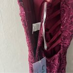 Speechless  Maroon Sequin Lace Halter Neck Bodycon Dress Size 1 NWT Photo 6