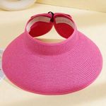 Bow Decor Straw Visor Hat Photo 0