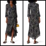 Ganni ππ Asymmetrical Floral Print Georgette Wrap Dress 100% Viscose ~ 34 EU Photo 9