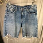 H&M &Denim Bermuda Shorts Women's US 6 Baggy Loose Fit Low Waist Blue Denim Photo 12