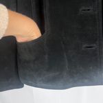 Newport News Black Suede Look 100% Soft Leather Button Front Jacket Size 10 Photo 4