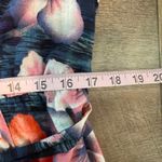 Miss Love Miss Love Maxi Dress Medium Blue Pink Floral Print Sleeveless Lace Trim Belt Photo 10