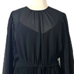 City Chic  New Dress Black Pleated Midi Crepe Semi Sheer Women’s Size XL/22 Photo 5