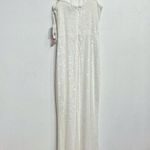 AQUA  Ivy White Sequined Cross Neck Halter Maxi Gown Sz 8 NWT Photo 13