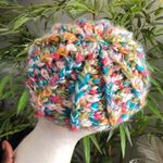 Lane Bryant 2000s y2k Unique crochet multicolored colorful beanie hat cap baker newsboy paperboy #fairy #coquette #cottagecore #fairycore Photo 1